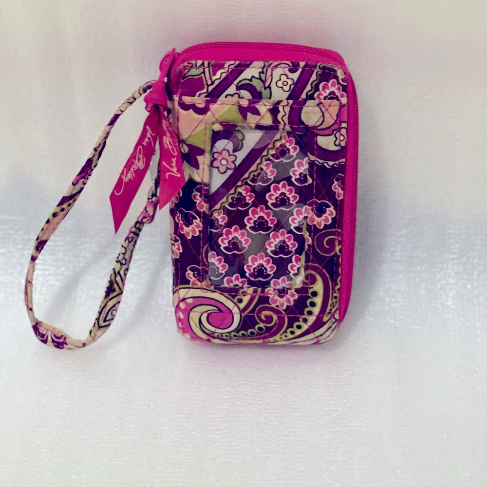Vera Bradley "Very Berry Paisley" All-In-One Wristlet ID Wallet
